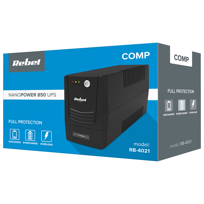 UPS Offline Nanopower 850 (850va 480w) Rebel cu baterie reincarcabila