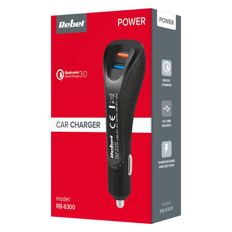 Incarcator Auto 2xusb 5100ma Qc 3.0 Rebel