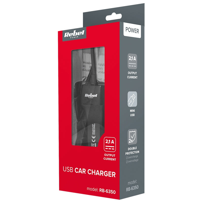 Incarcator Auto Mini 2100ma Rebel cu USB