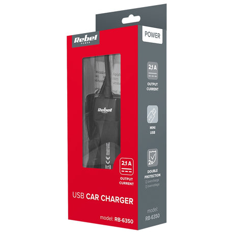 Incarcator Auto Mini USB 2100MA Rebel