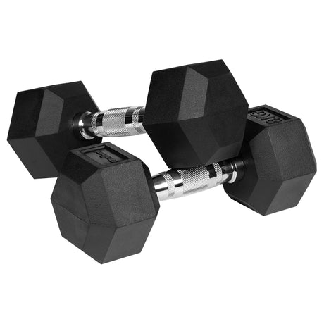 Gantere Dumbbell Hex Fonta Cauciucata 2X8KG Rebel Activ