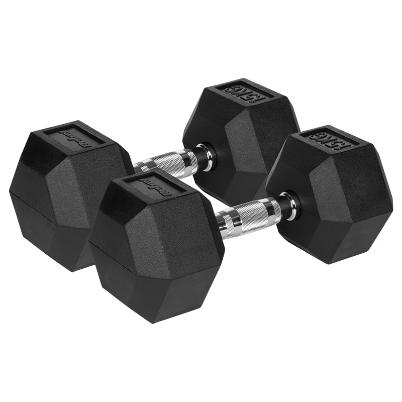 Gantere Dumbbell Hex Fonta Cauciucata 2x15kg Acti Rebel