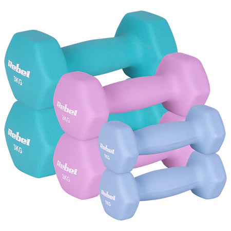 Gantera Fonta Invelis Neopren Hex Set 6 Rebel Buc 12KG