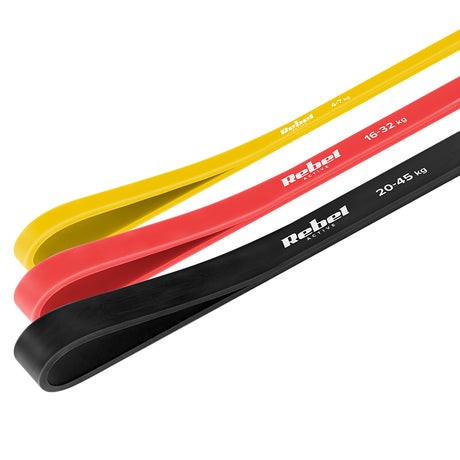 Set 3 Benzi Elastice Latex Power Band 4-32KG Rebelactiv