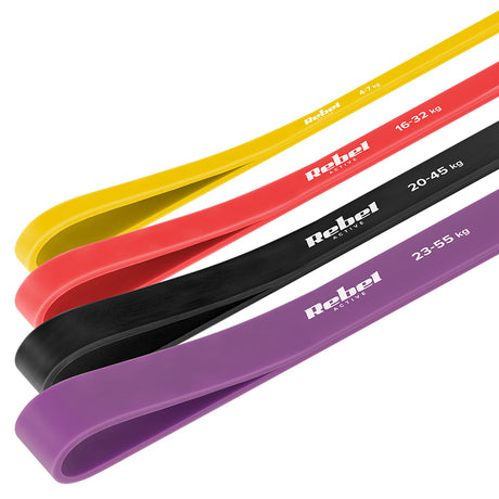 Set 4 Benzi Elastice Latex Power Band 4-32KG Rebelactiv