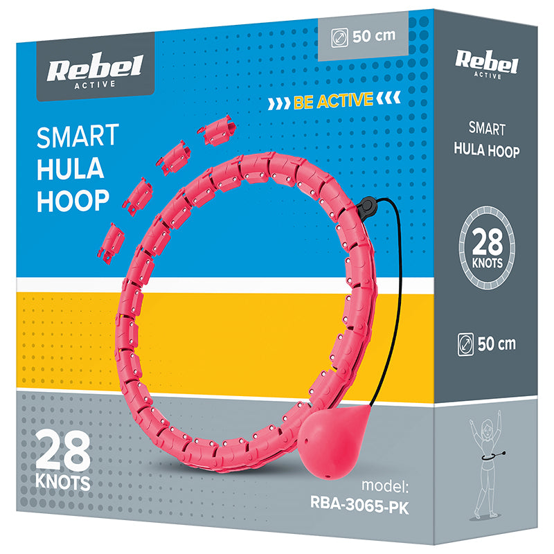 Cerc Fitness Smart Hula Hoop 50 CM Roz Rebel Active