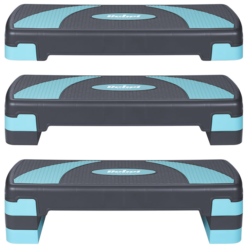 Stepper Aerobic 3 Nivele Gri Albastru Active Rebel