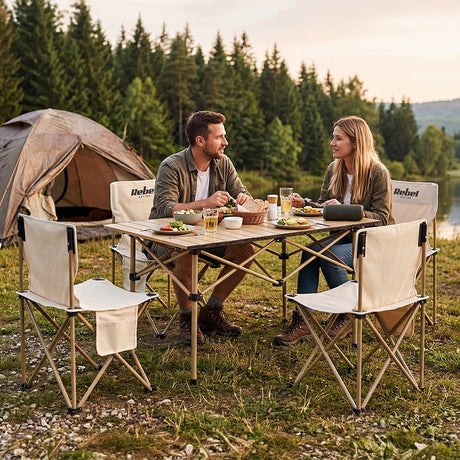 Set Camping Masa+4 Scaune Metalice Pliabil Active Rebel
