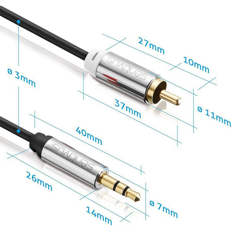 Cablu Audio 3.5 Tata - 2XRCA Tata 3.0M Sentivus