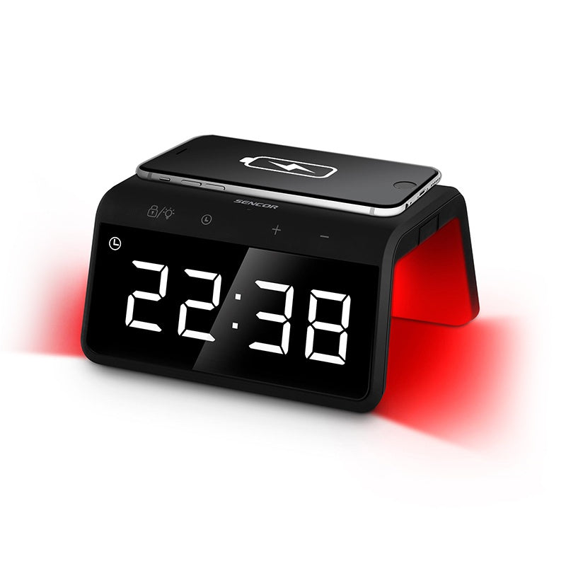 Ceas Digital cu Incarcare Sencor cu alarma, incarcare wireless, baterie reincarcabila si USB