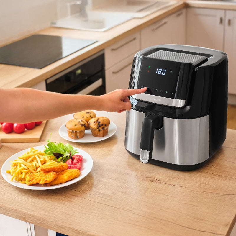 Friteuza Smart Digital Airfryer 6.5l Sencor cu DAB+, alarma si afisaj LED