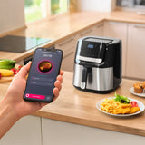 Friteuza Smart Digital Airfryer 6.5l Sencor cu DAB+, alarma si afisaj LED