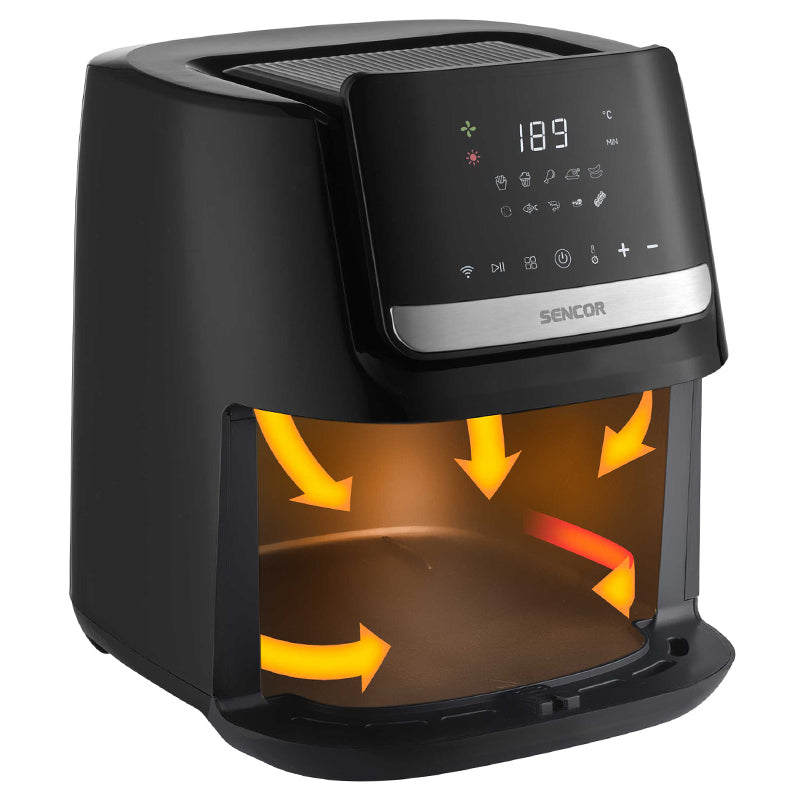 Friteuza Smart Digital Airfryer 6.5l Sencor cu DAB+, alarma si afisaj LED