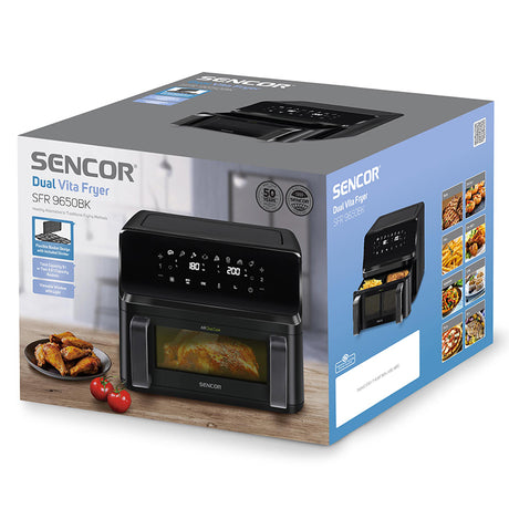Friteuza Dubla Digital Airfryer 2x4.5 Sencor L 2700W