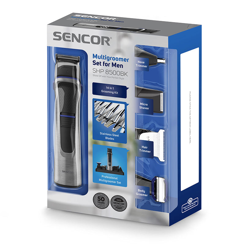 Multigroom Set Ingrijire 14 in 1 Sencor cu DAB+, baterie 1200 mAh si USB