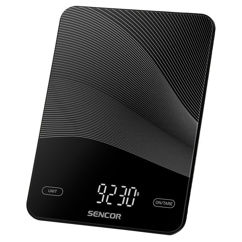 Cantar de Bucatarie Sticla Securizata Sencor cu afisaj LED, baterie 250 mAh si USB