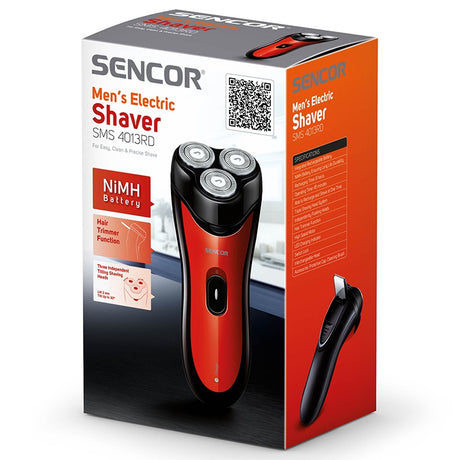 Aparat de Ras Rotativ Rosu Sencor cu baterie 600 mAh