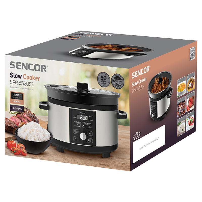 Slow Cooker 5.5l Sencor cu DAB+