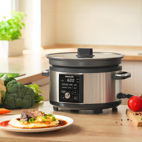 Slow Cooker 5.5l Sencor cu DAB+