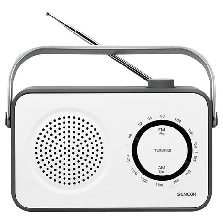Radio Portabil AM/FM Cauciucat Alb Sencor