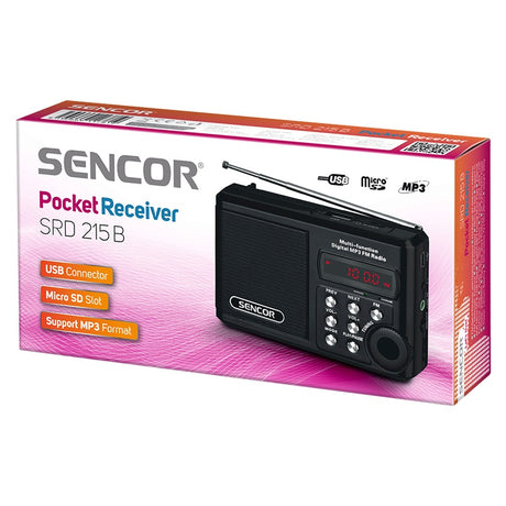 Radio Portabil Micro SD Negru Sencor