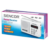 Radio Portabil Micro Alb Sencor cu radio FM, baterie reincarcabila, USB si Card SD