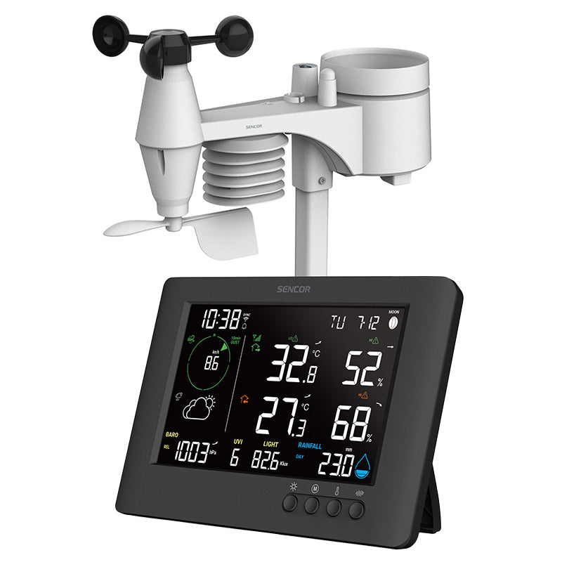 Statie Meteo Profesionala WiFi 7 in 1 Sencor cu alarma, Internet WiFi si baterie reincarcabila