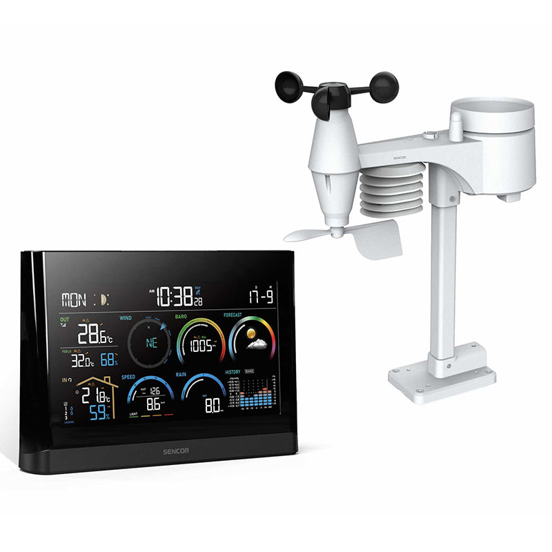 Statie Meteo Profesionala 5 in 1 Sencor cu alarma si baterie reincarcabila