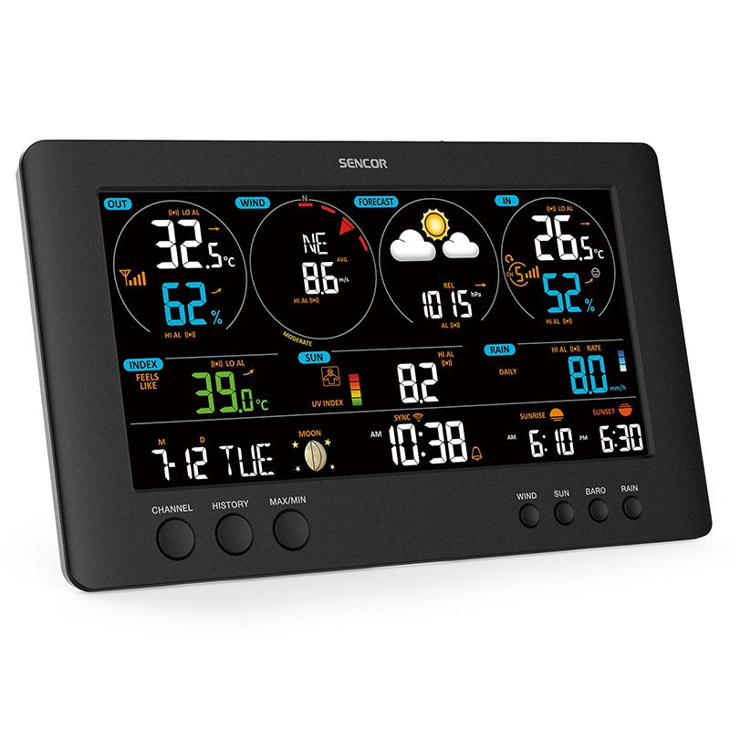 Statie Meteo Profesionala WiFi Senc Sws 12500 cu alarma, Internet WiFi si baterie reincarcabila