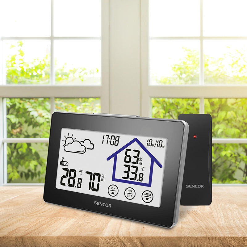 Statie Meteo Sencor Sws 2999 cu alarma, afisaj LCD si baterie reincarcabila