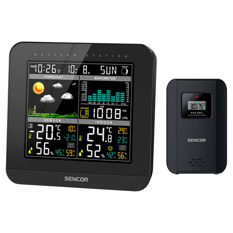 Statie Meteo Sencor Sws 5800 cu alarma, afisaj LCD si baterie reincarcabila