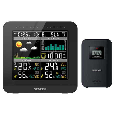 Statie Meteo Sencor Sws 5800 cu alarma, afisaj LCD si baterie reincarcabila