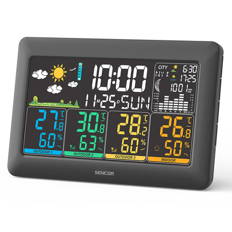 Statie Meteo 3 Senzori Sencor Sws 6300 cu alarma si baterie reincarcabila