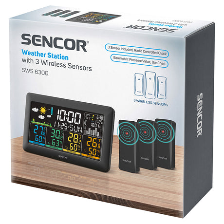 Statie Meteo 3 Senzori Sencor Sws 6300 cu alarma si baterie reincarcabila