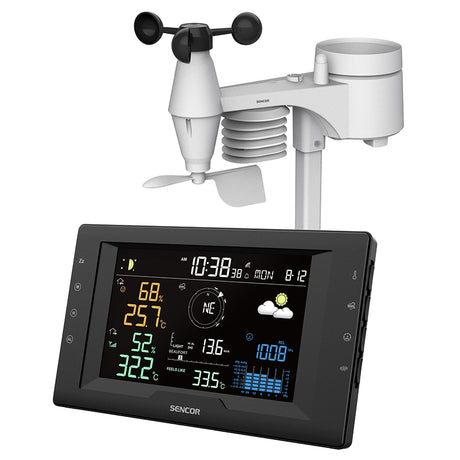 Statie Meteo Profesionala 5 in 1 Sencor cu alarma si baterie reincarcabila