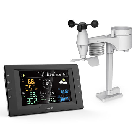 Statie Meteo Profesionala 5 in 1 Sencor cu alarma si baterie reincarcabila