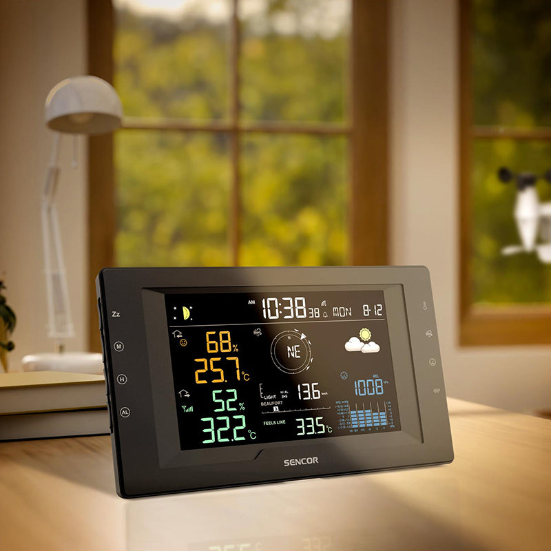 Statie Meteo Profesionala 5 in 1 Sencor cu alarma si baterie reincarcabila