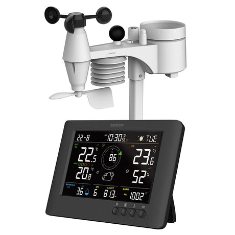 Statie Meteo Profesionala Wbgt WiFi 8 in Sencor cu alarma, afisaj LED, Internet WiFi si baterie reincarcabila