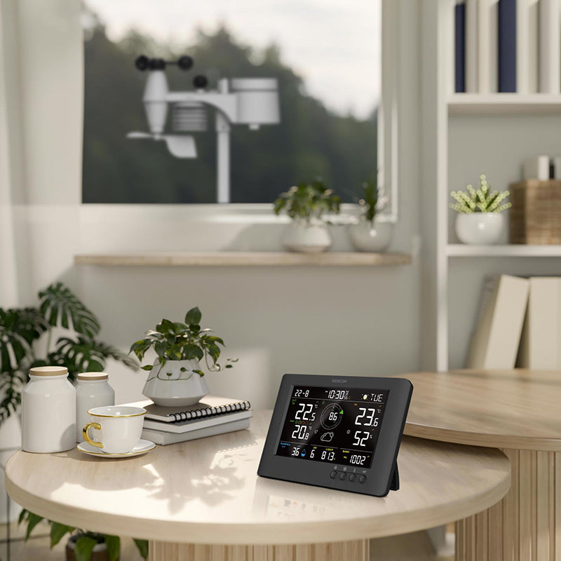 Statie Meteo Profesionala Wbgt WiFi 8 in Sencor cu alarma, afisaj LED, Internet WiFi si baterie reincarcabila