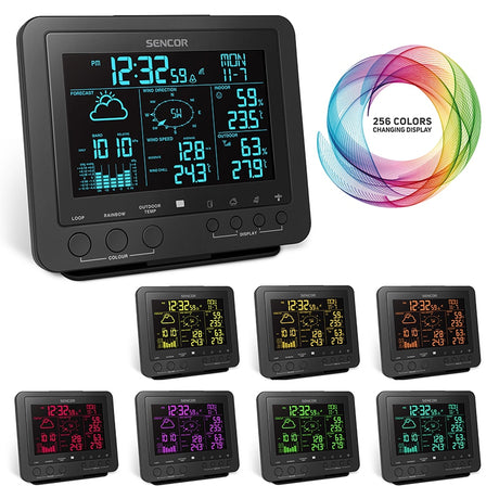 Statie Meteo Profesionala WiFi Senco Sws 9700 cu alarma, Internet WiFi si baterie reincarcabila