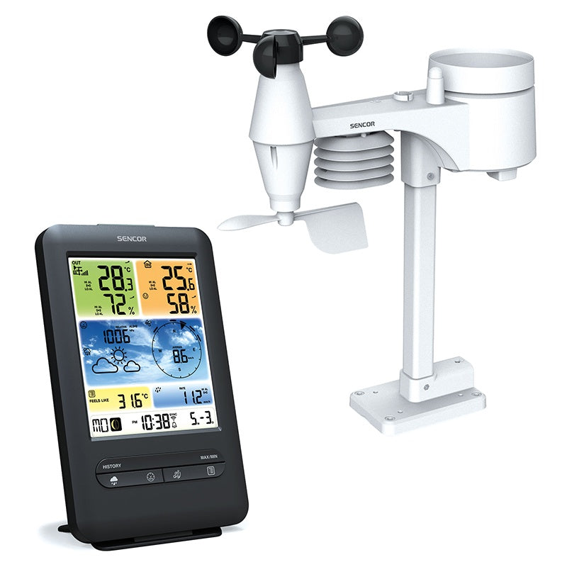 Statie Meteo Profesionala WiFi Senc Sws 9898 cu Internet WiFi si baterie reincarcabila