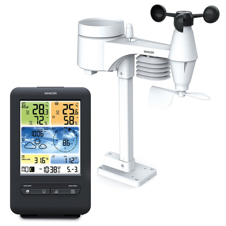 Statie Meteo Profesionala WiFi Senc Sws 9898 cu Internet WiFi si baterie reincarcabila