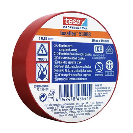 Banda Izolatoare Tesaflex 20m Buc Rosu 10