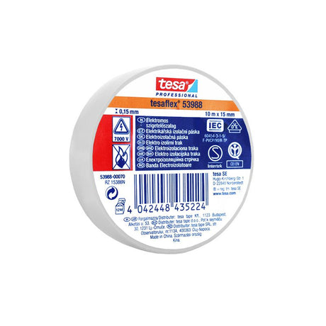 Banda Izolatoare Tesaflex 10m Alb 10buc