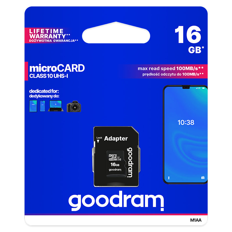 Card Microsd 16gb Uhs-i cu Adaptor Goodram