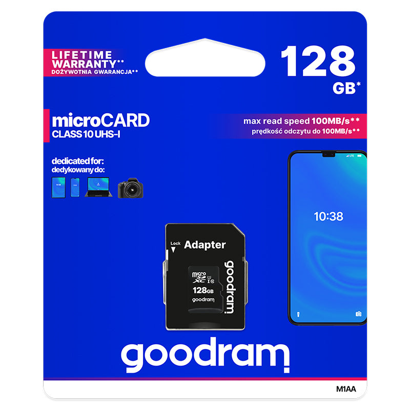 Microsd Goodram Clasa 10 Uhs-i cu Adaptor Card 128gb