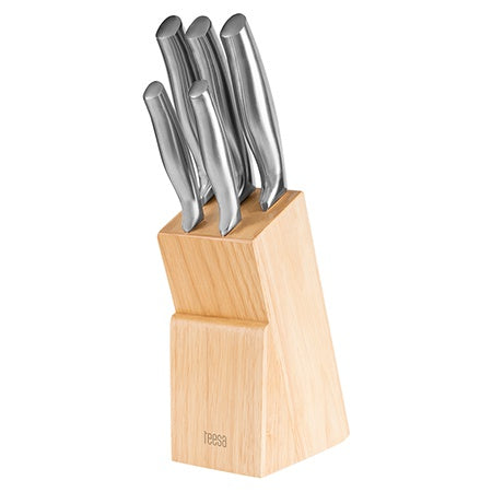 Set 5 Cutite in Bloc Lemn Teesa Tsa 0204 cu DAB+