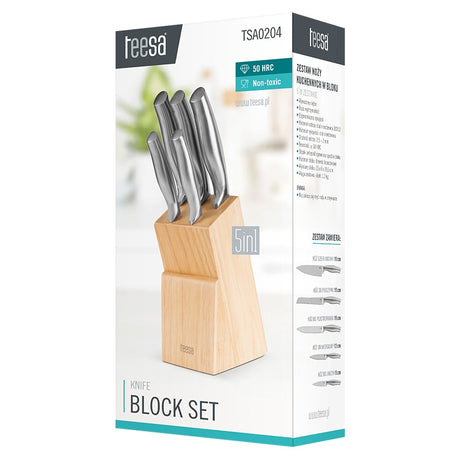 Set 5 Cutite in Bloc Lemn Teesa