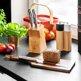 Set 5 Cutite in Bloc Lemn Teesa Tsa 0204 cu DAB+