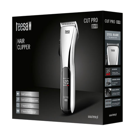 Cordless Hair Trimmer Cut Pro Teesa x 900 cu afisaj LED si baterie 1300 mAh